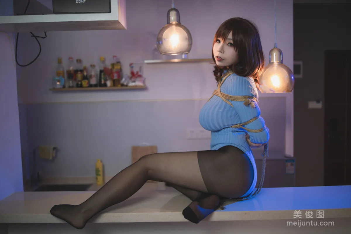 [網紅COSER寫真] 自閉顔球球(無顔小天使wy) - 繩 套圖 9