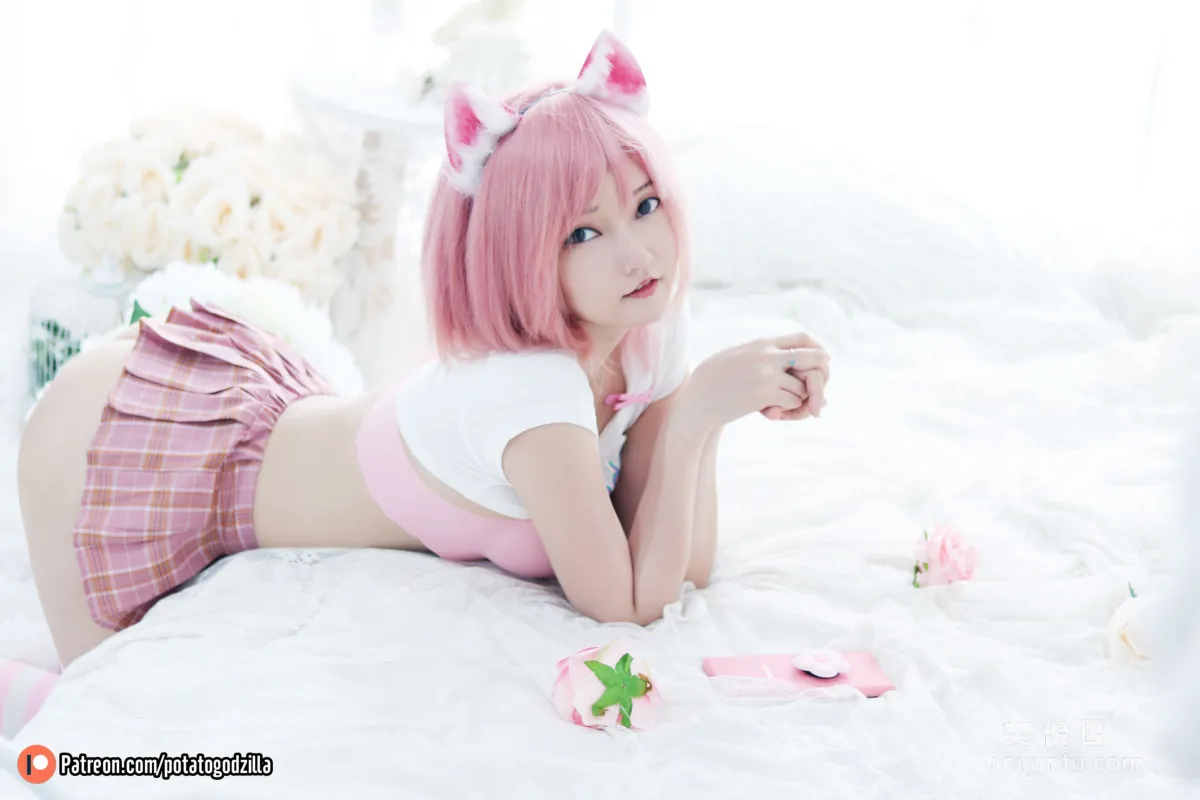 Coser小姐姐Potato Godzilla - Pink Casual 套圖 4