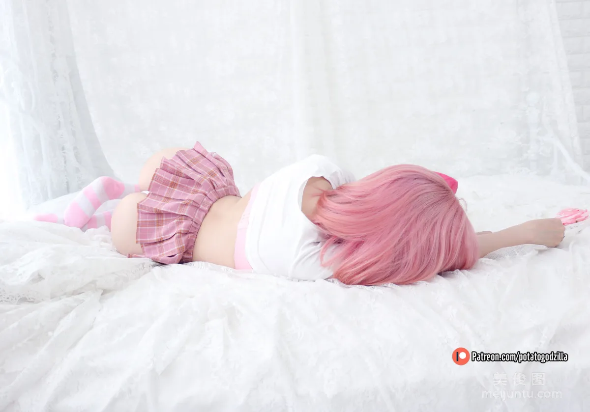 Coser小姐姐Potato Godzilla - Pink Casual 套圖 19