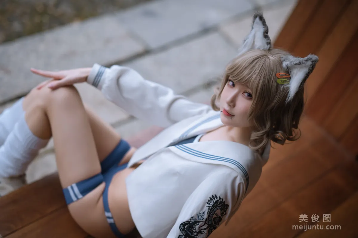 動漫博主阿包也是兔娘 - X型體操服 套圖 4