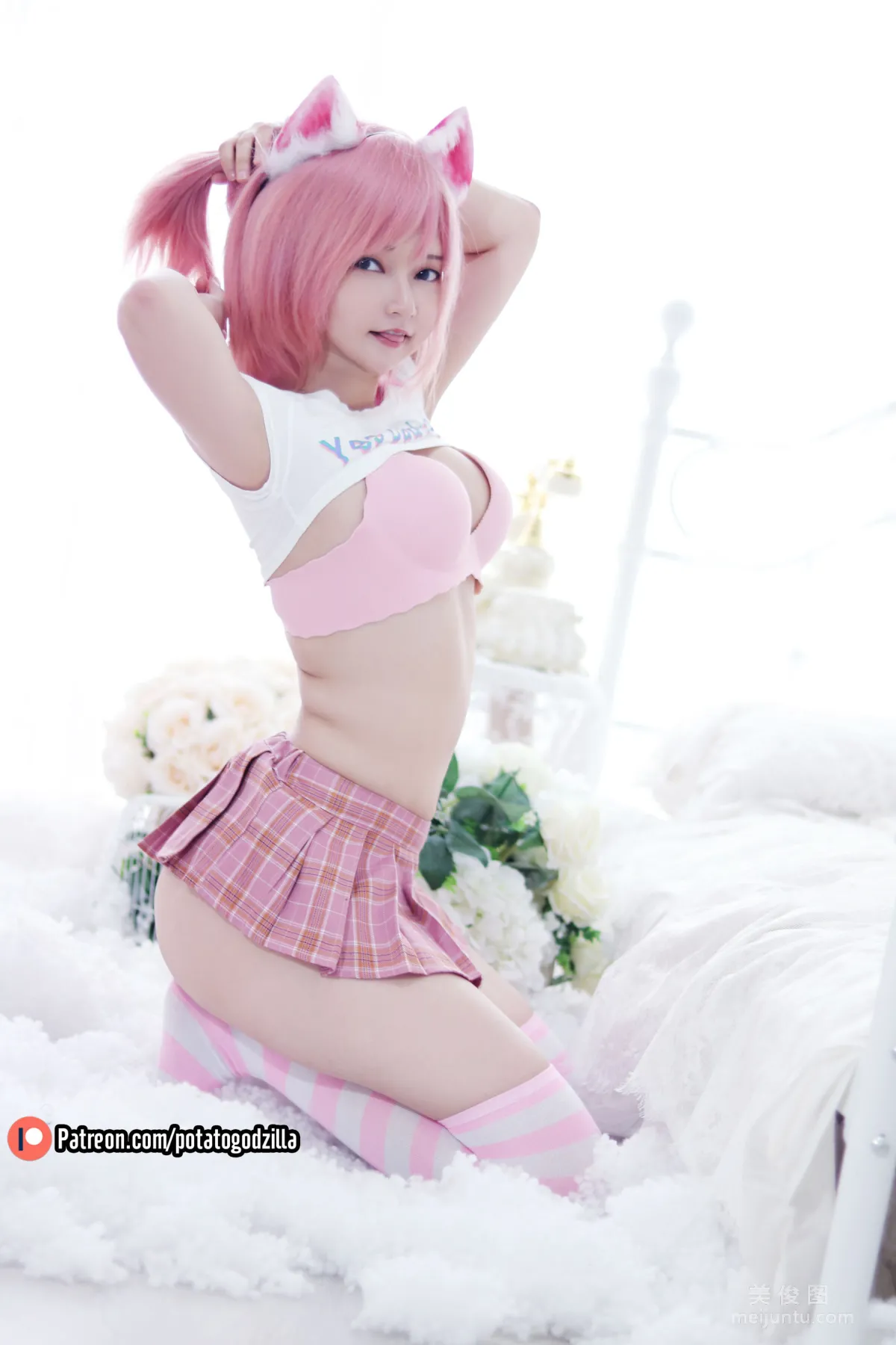 Coser小姐姐Potato Godzilla - Pink Casual 套圖 7