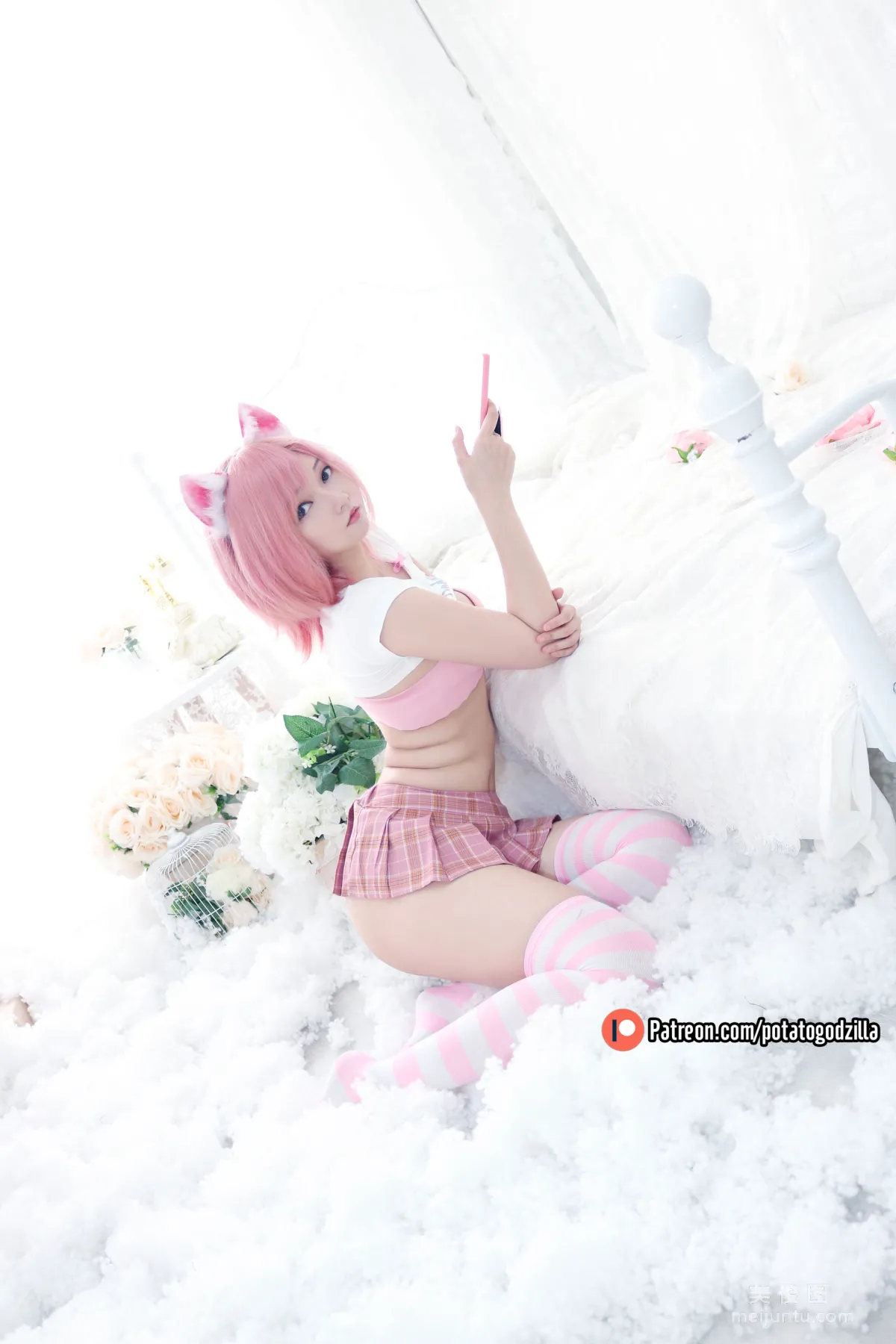 Coser小姐姐Potato Godzilla - Pink Casual 套圖 8