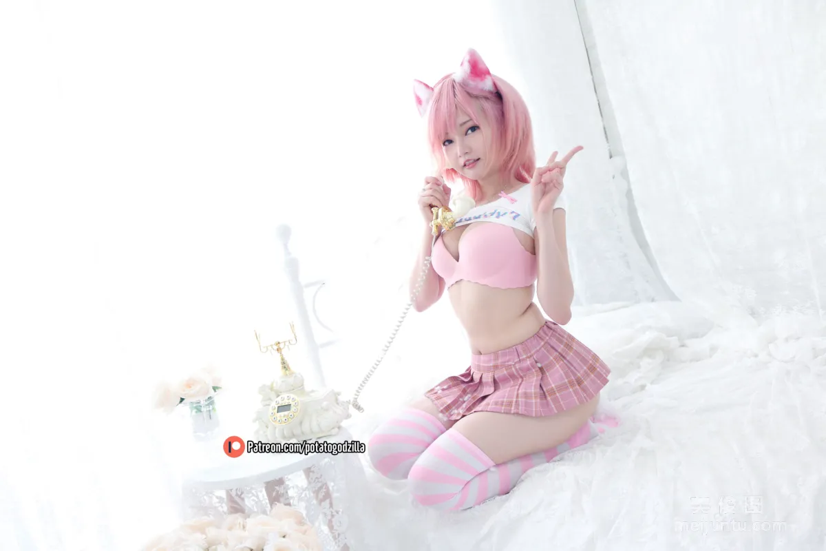 Coser小姐姐Potato Godzilla - Pink Casual 套圖 15