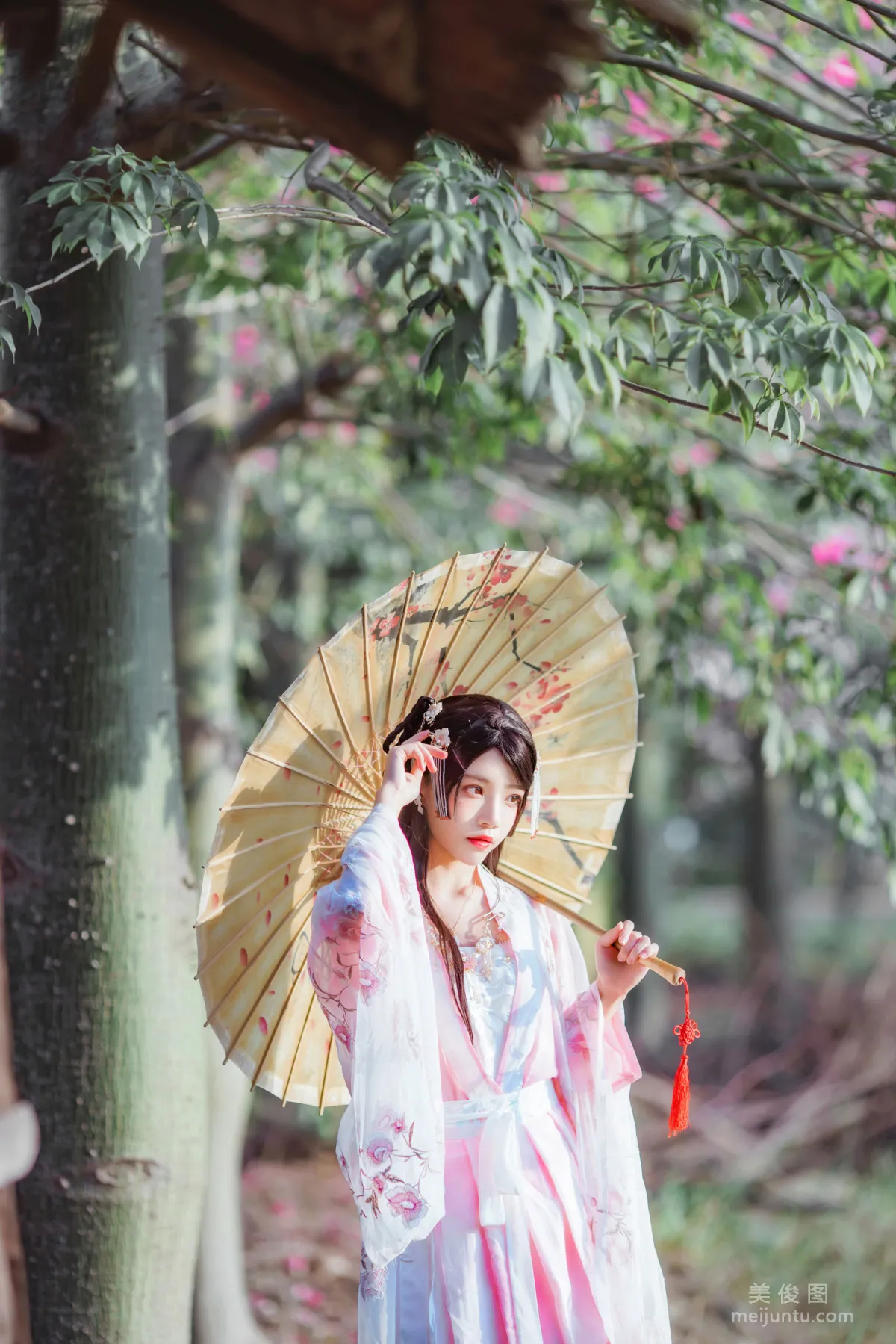 [COS福利] 桜桃喵 - 溫柔之漢服桃花 3