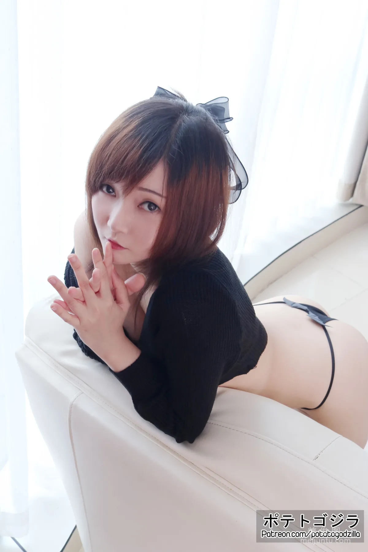 [COS福利]Potato Godzilla - Lewd Black Outfit 写真套图22