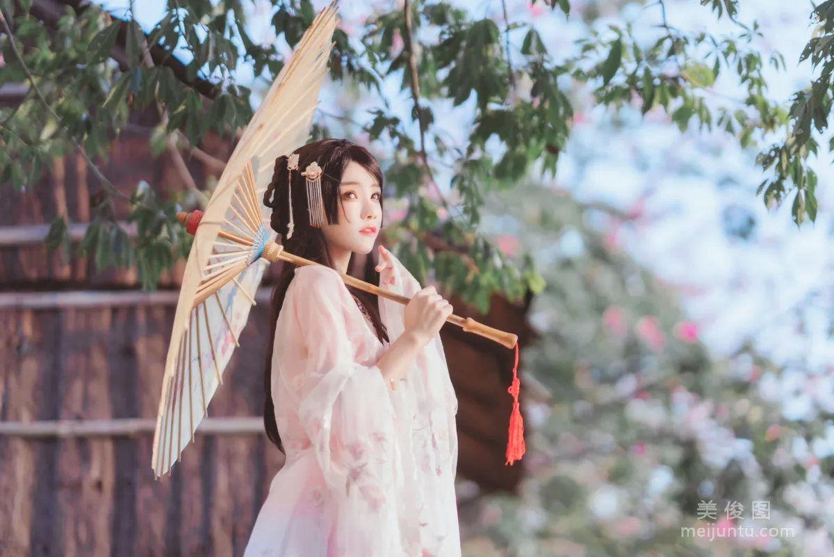 [COS福利] 桜桃喵 - 溫柔之漢服桃花 10