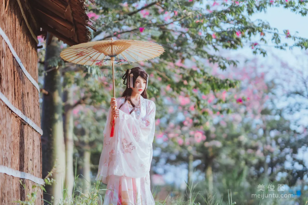 [COS福利] 桜桃喵 - 溫柔之漢服桃花 11