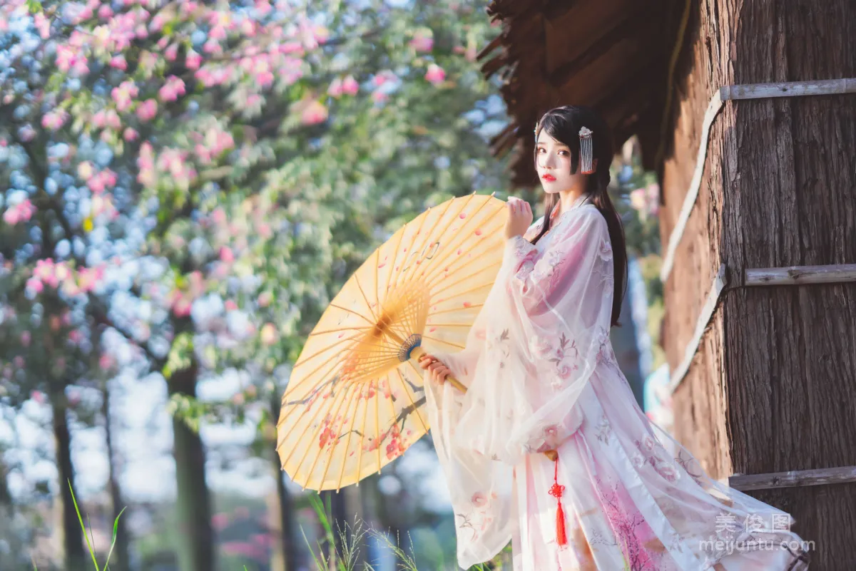 [COS福利] 桜桃喵 - 溫柔之漢服桃花 6