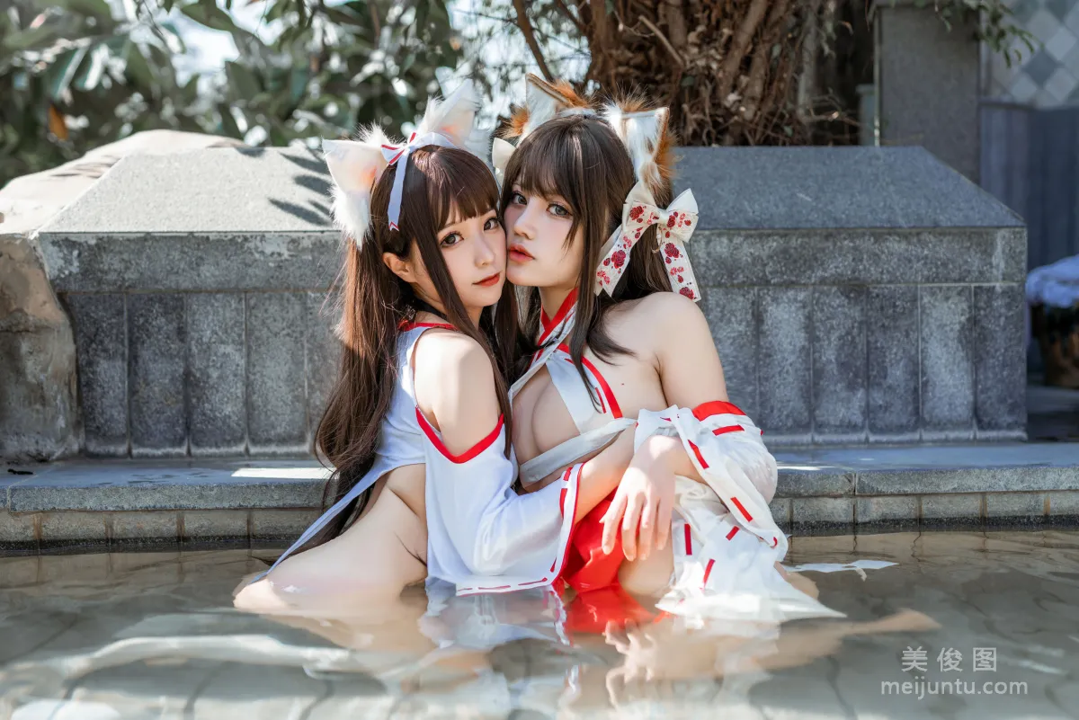 [COS福利] 蠢沫沫&一笑芳香沁 - 双人狐  写真套图15