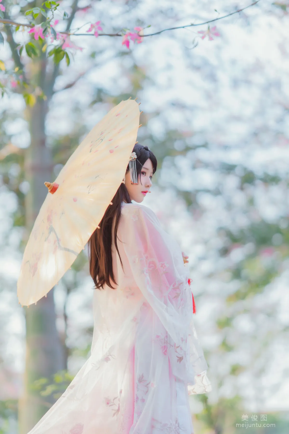 [COS福利] 桜桃喵 - 溫柔之漢服桃花 7
