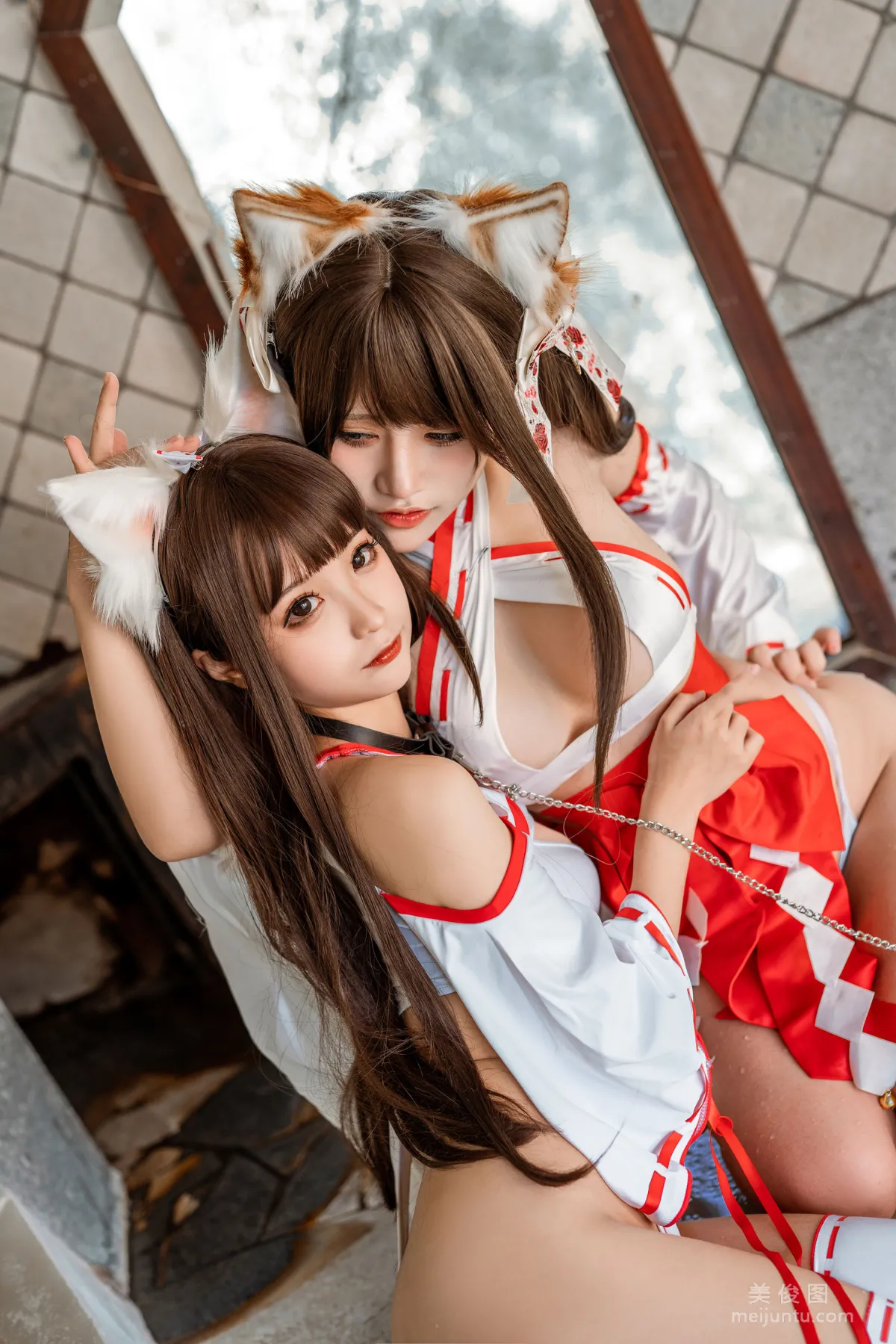 [COS福利] 蠢沫沫&一笑芳香沁 - 双人狐  写真套图27