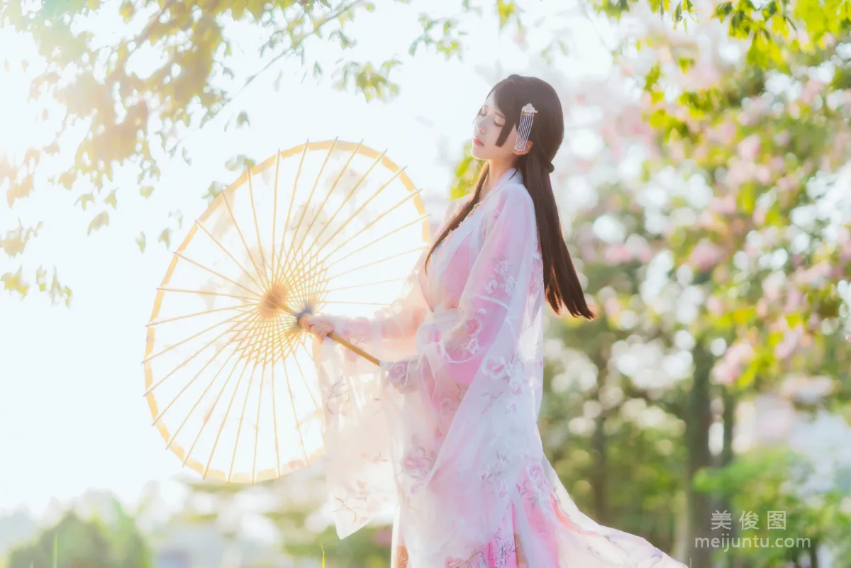 [COS福利] 桜桃喵 - 溫柔之漢服桃花 8