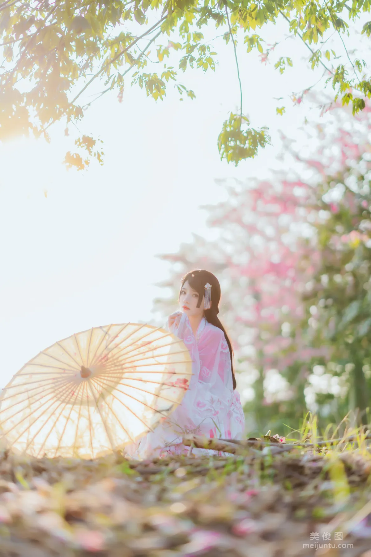 [COS福利] 桜桃喵 - 溫柔之漢服桃花 9