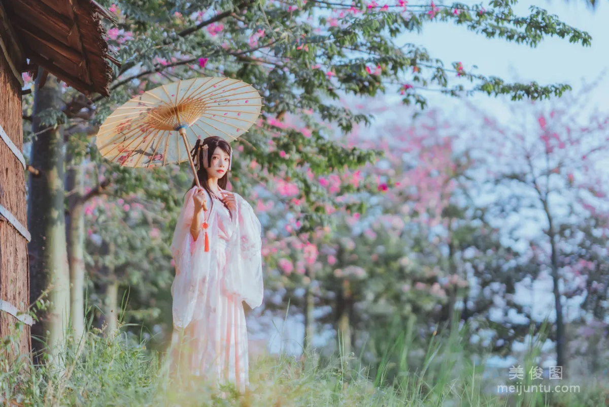 [COS福利] 桜桃喵 - 溫柔之漢服桃花 12