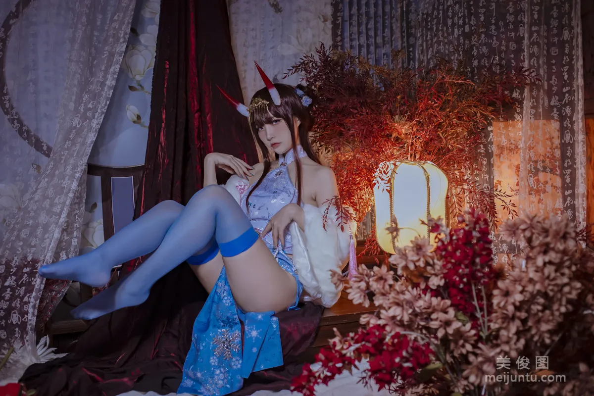 人气Coser二佐Nisa - 碧蓝航线 能代旗袍 写真套图3