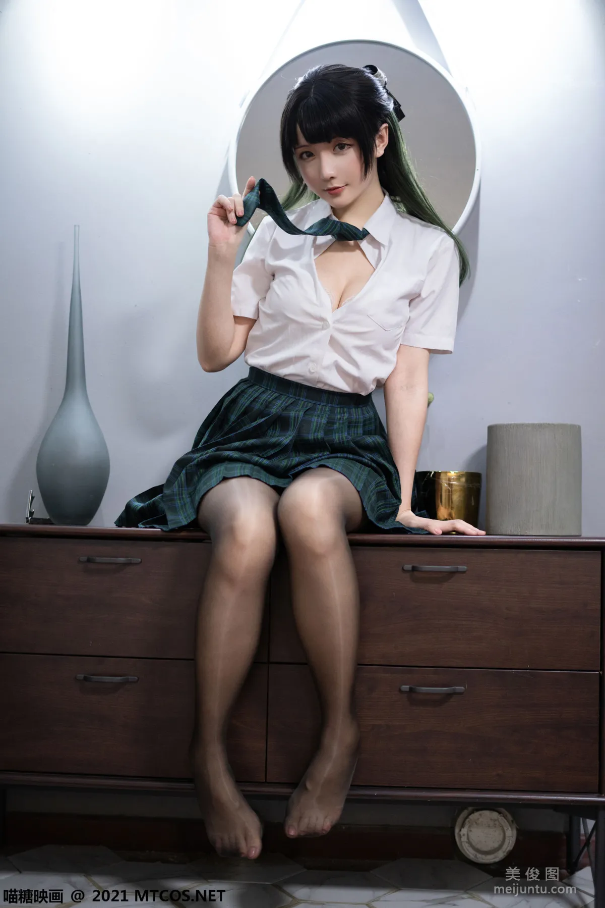 [喵糖映画] VOL.435 绿色JK 套图10