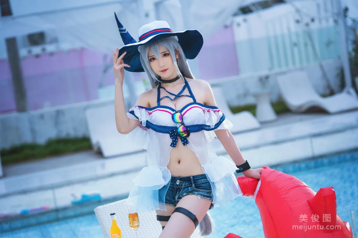 小姐姐弥音音ww - 明日方舟 斯卡蒂泳装 写真套图22