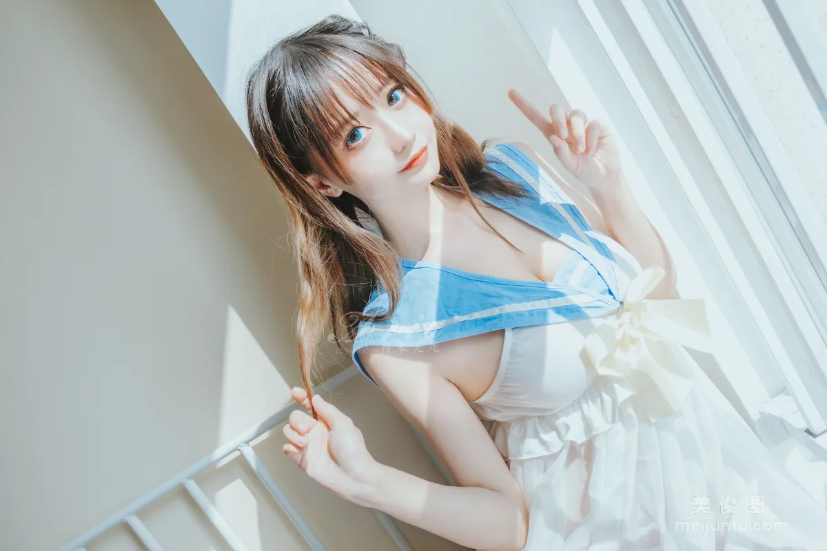 [COS福利] 神本无尾_Aria - 蓝色睡裙5