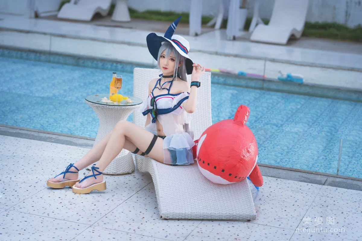 小姐姐弥音音ww - 明日方舟 斯卡蒂泳装 写真套图16