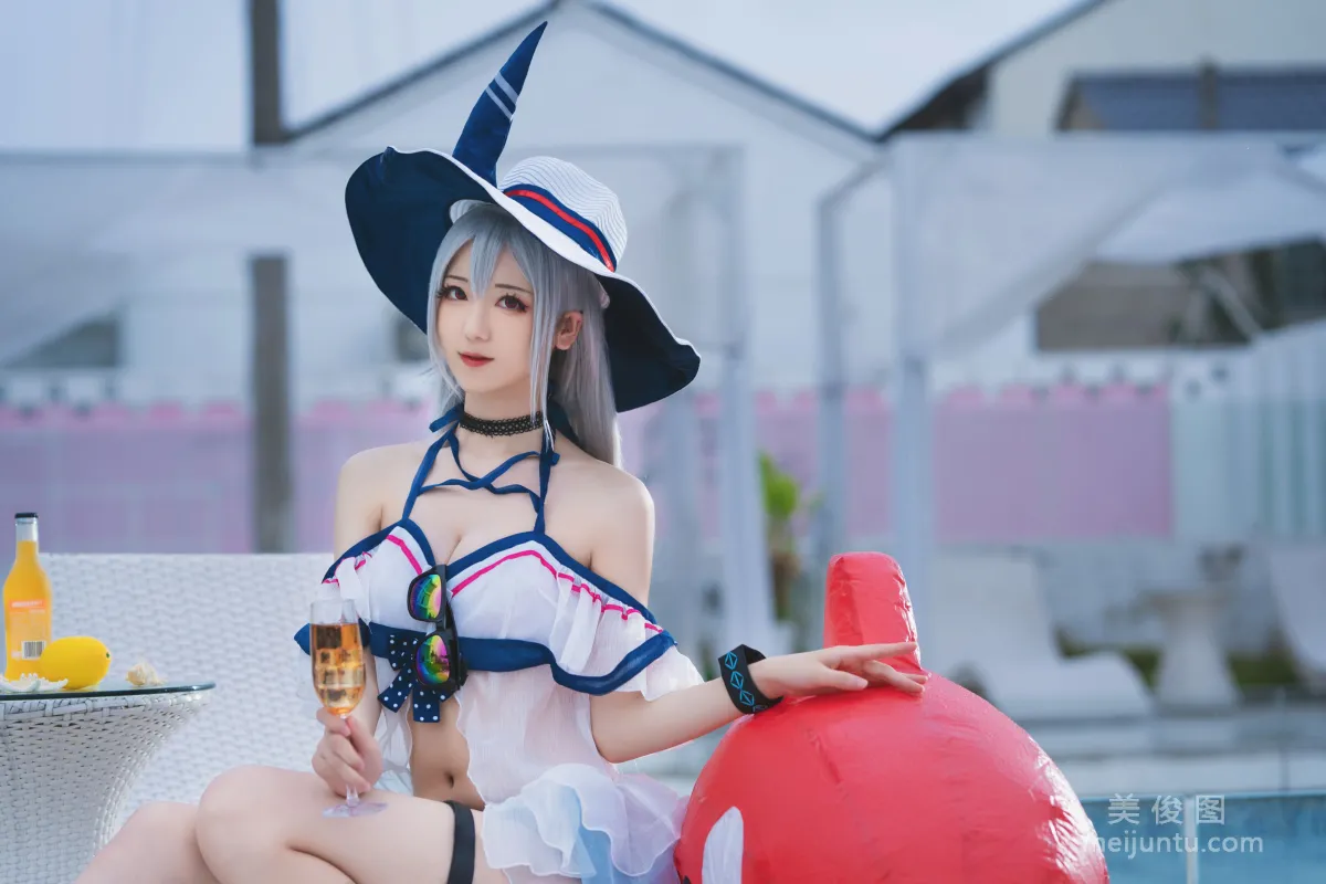 小姐姐弥音音ww - 明日方舟 斯卡蒂泳装 写真套图7