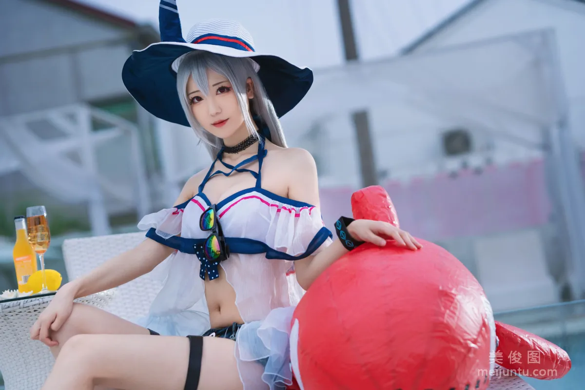 小姐姐弥音音ww - 明日方舟 斯卡蒂泳装 写真套图10