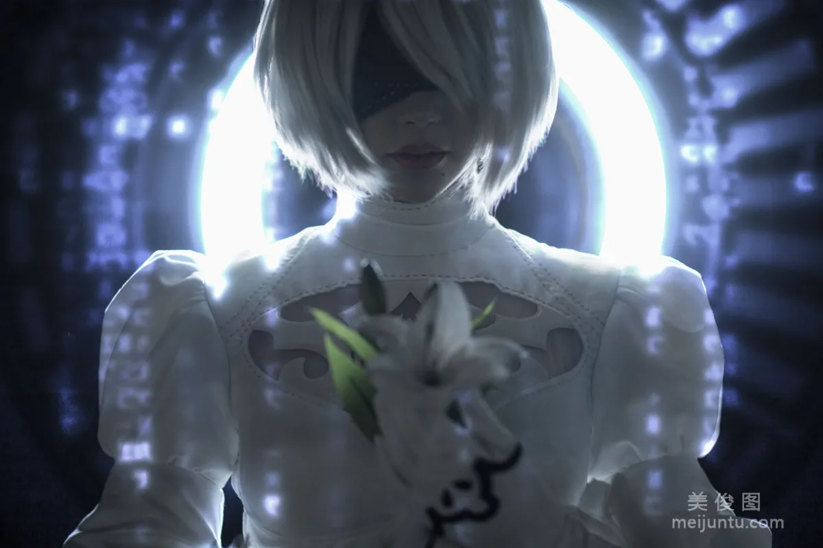 國外美女SayaTheFox - 2B White Dress 6