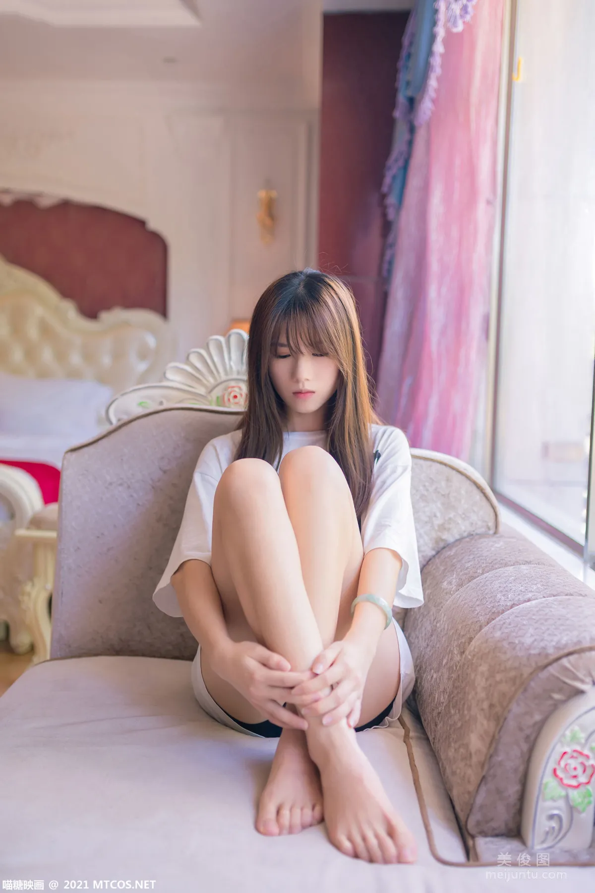 [喵糖映畫] VOL.405 白T少女 寫真套圖 15