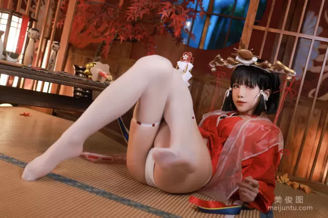 [COS福利] 動漫博主水淼aqua - 黑獸 輝夜巫女