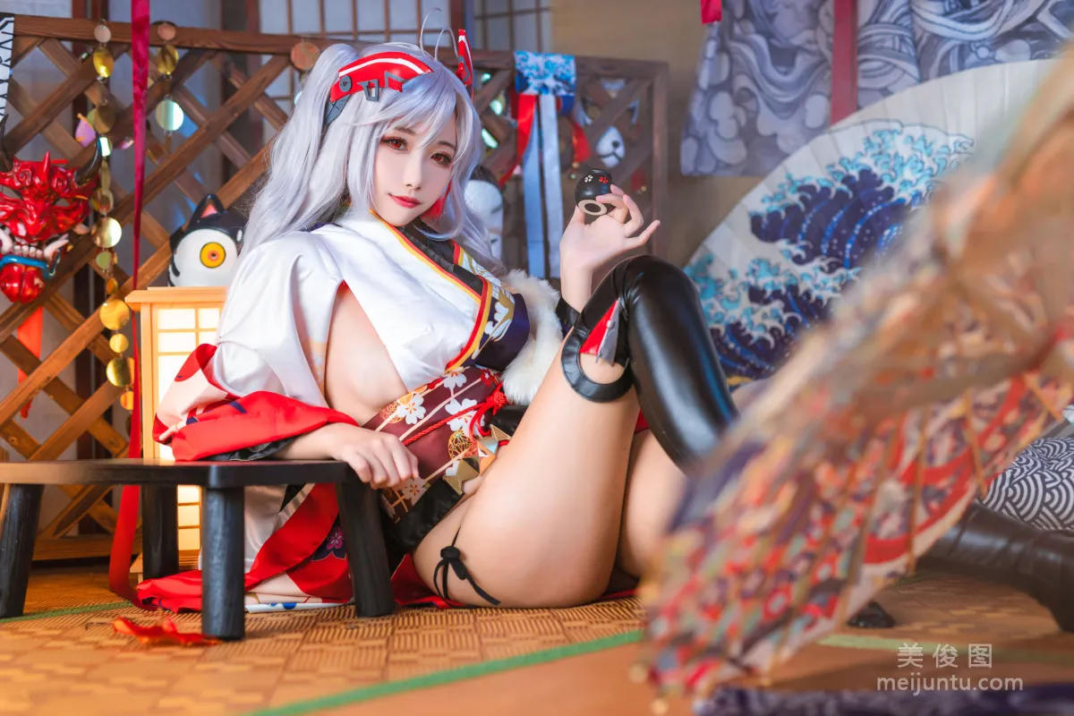 [COS福利] 微博妹子Momoko葵葵 - 欧根之和服 写真套图9