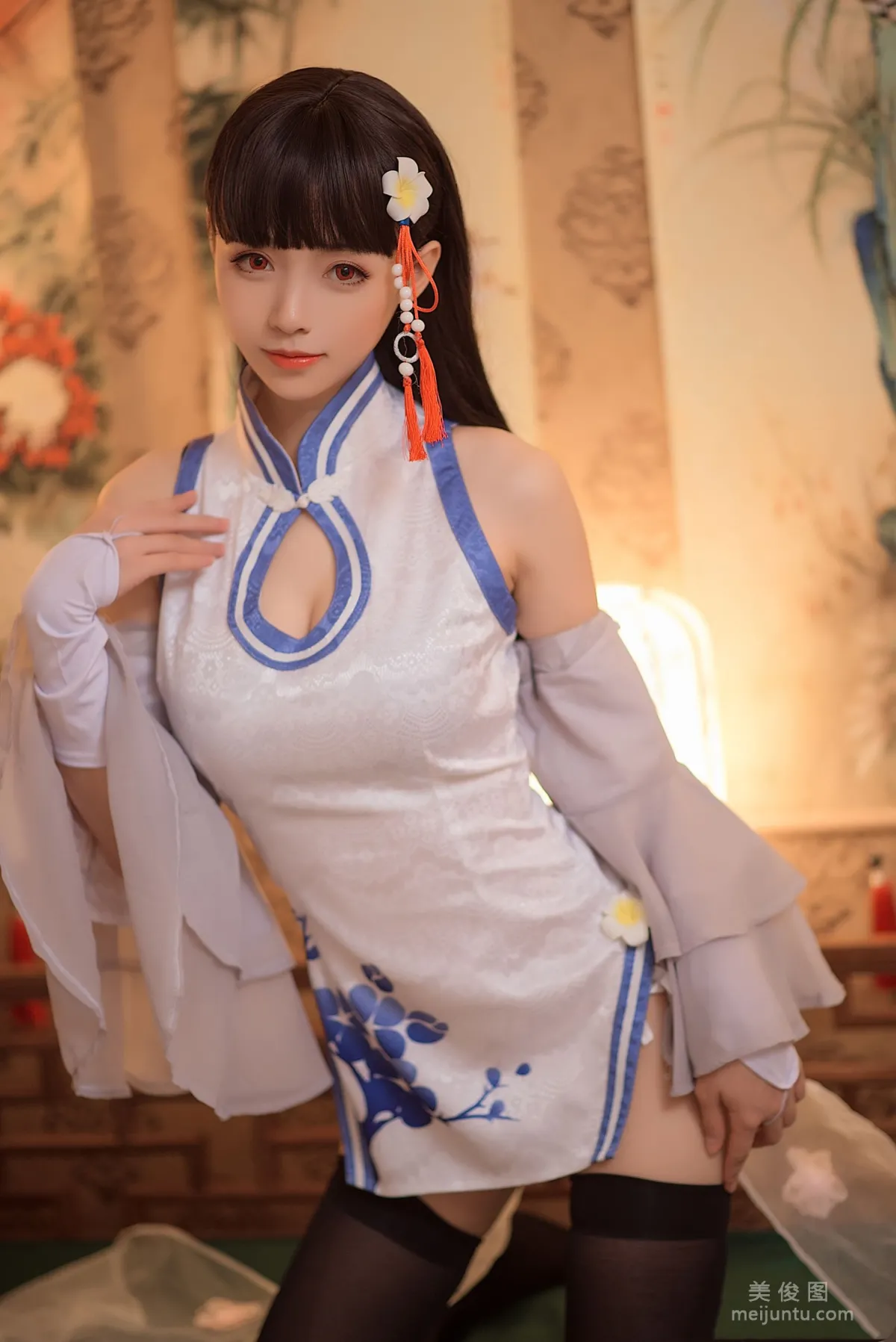 [COS福利] 大大卷卷小卷 - 黑絲旗袍 8