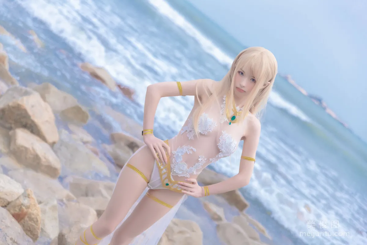 [網紅COSER] 尤物清水由乃 - 瑪麗蘿絲白色泳衣 27
