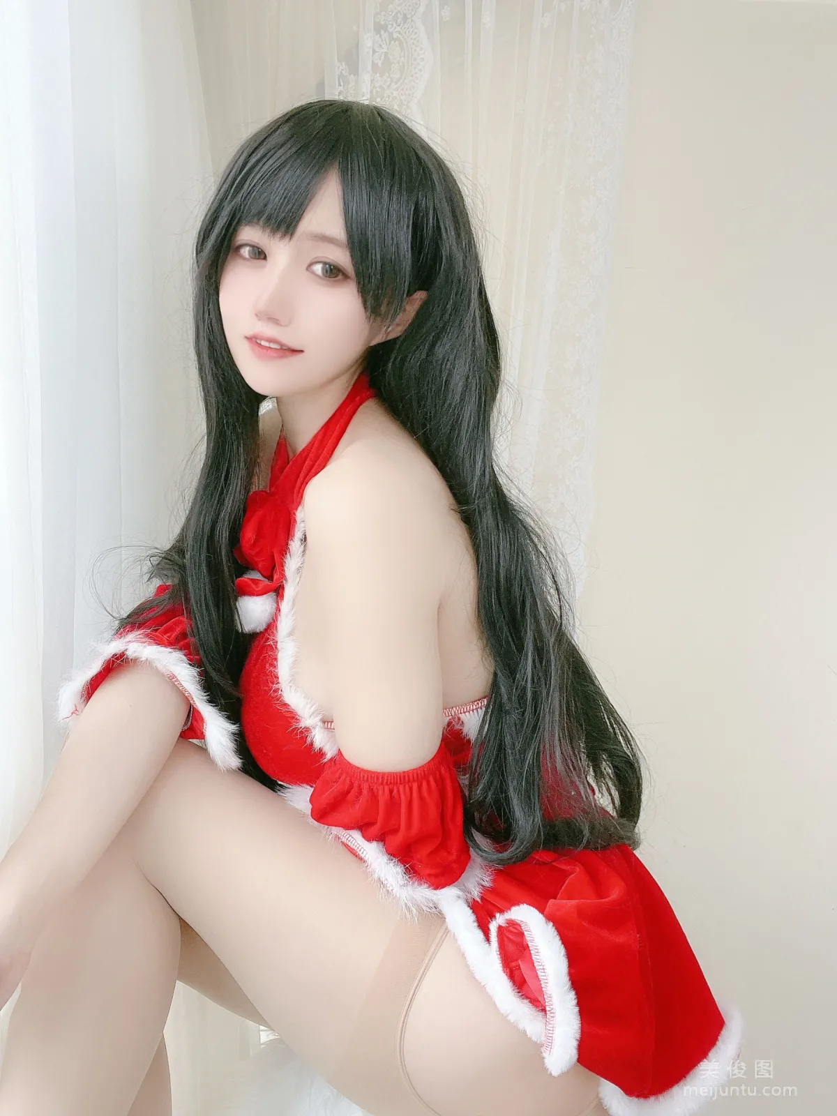 [網紅COSER] 動漫博主小倉千代w - 紅色聖誕禮物裙 20