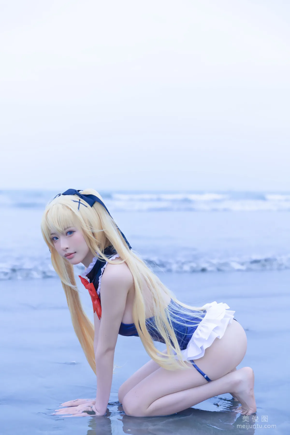 [網紅COSER] 尤物清水由乃 - 瑪麗蘿絲藍色泳衣 16