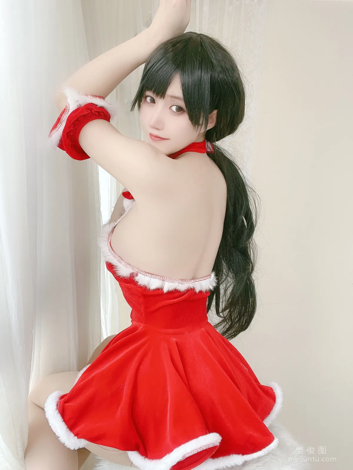 [網紅COSER] 動漫博主小倉千代w - 紅色聖誕禮物裙 21