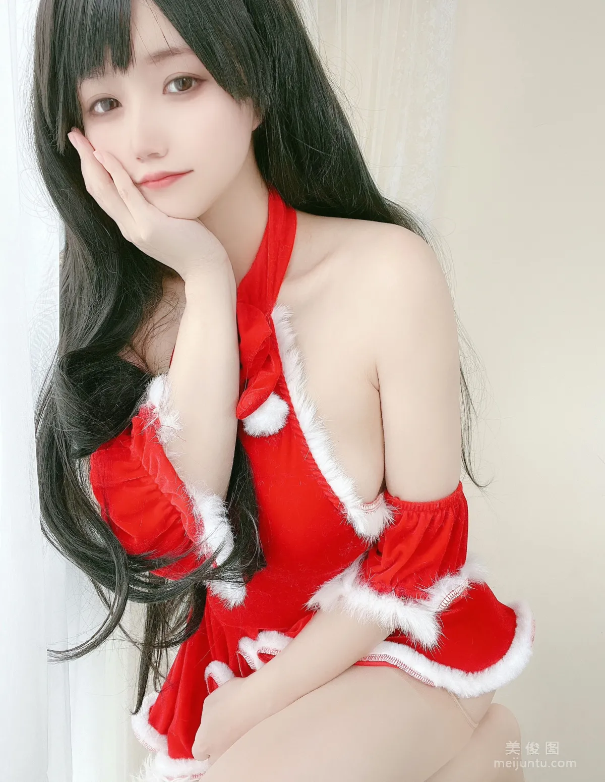 [網紅COSER] 動漫博主小倉千代w - 紅色聖誕禮物裙 10