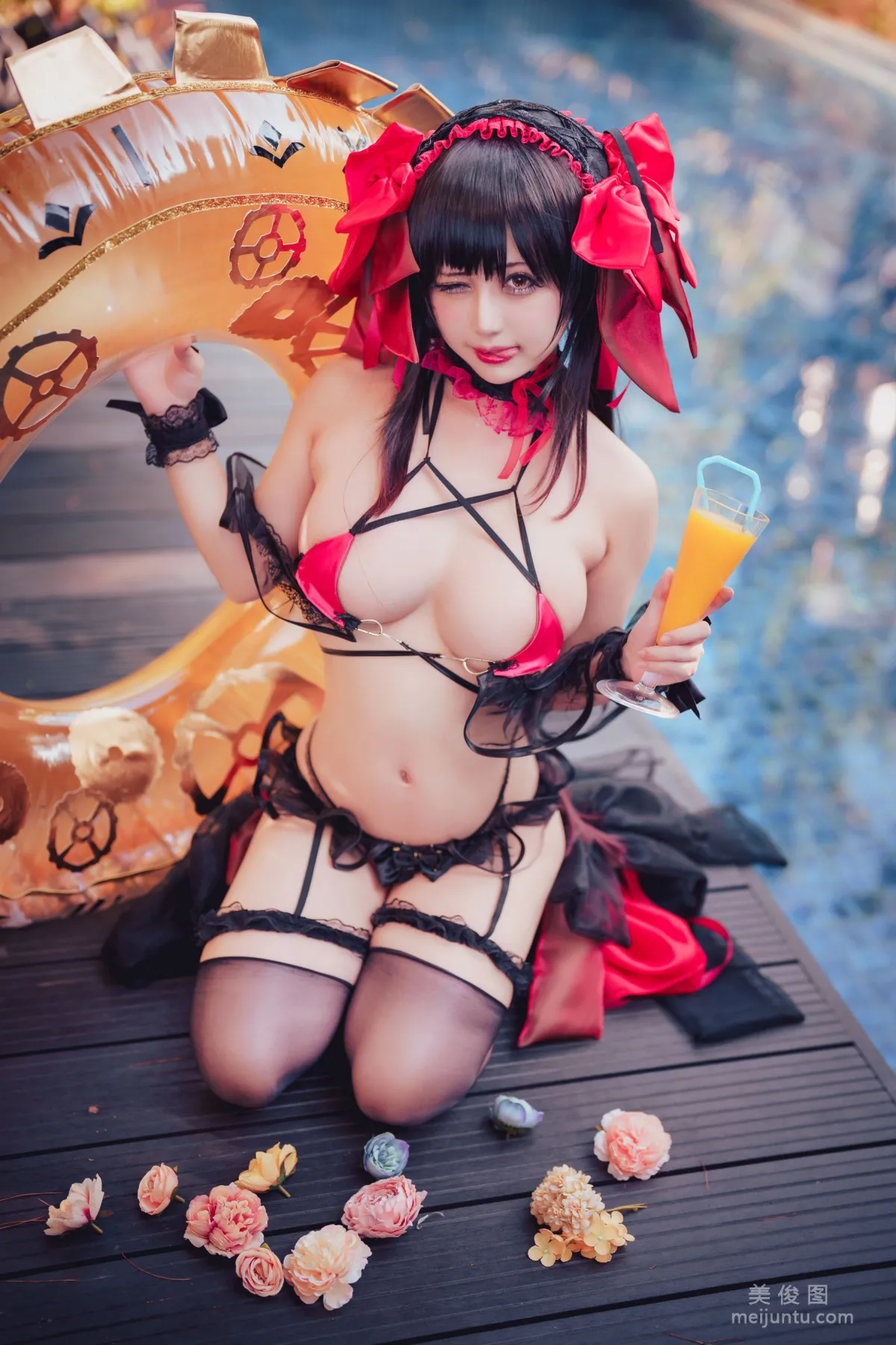 [網紅COSER] 沖田凜花Rinka - Kurumi Tokisaki Swimsuit 7