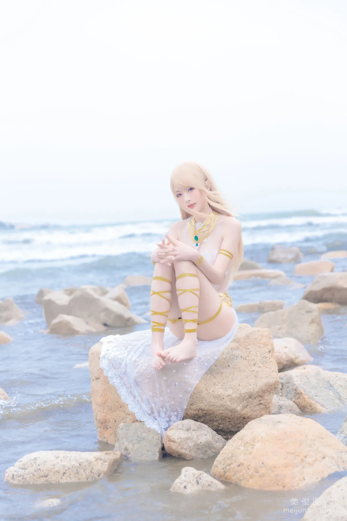 [網紅COSER] 尤物清水由乃 - 瑪麗蘿絲白色泳衣 15