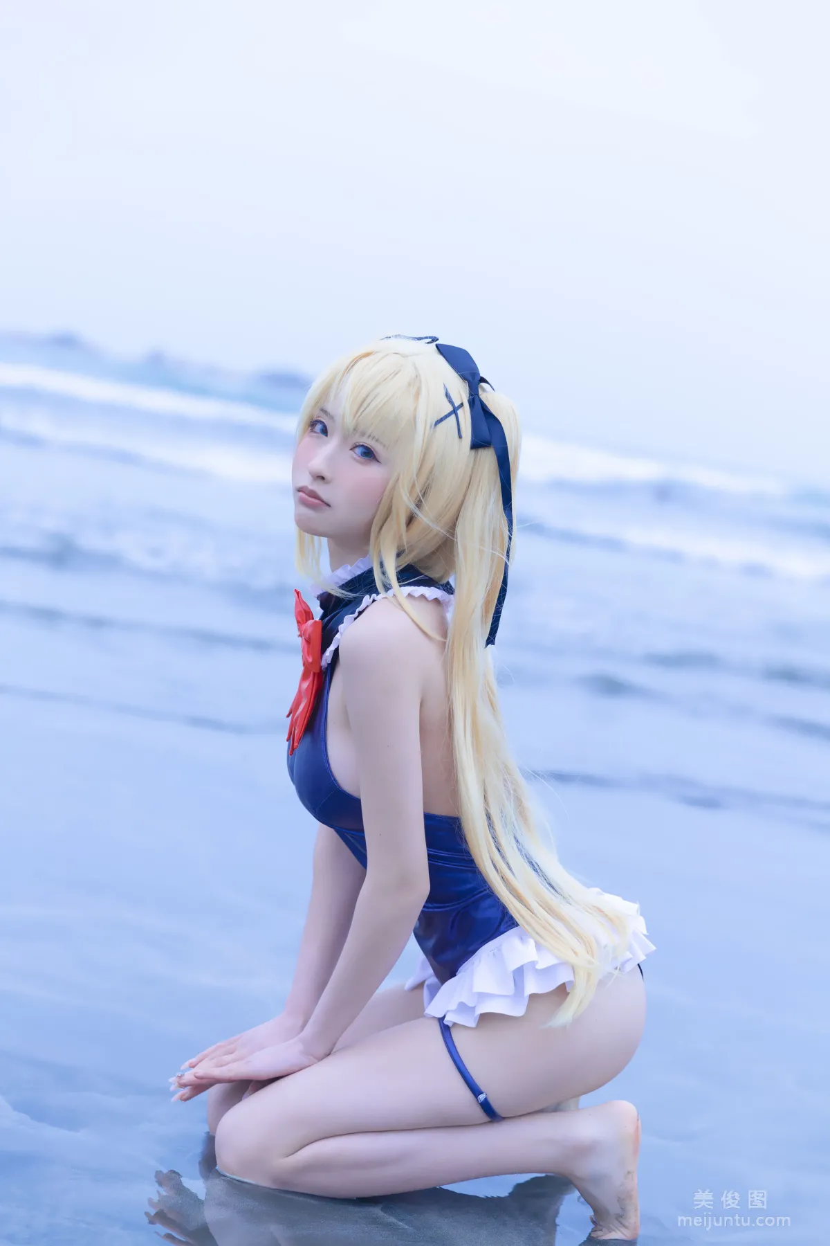 [網紅COSER] 尤物清水由乃 - 瑪麗蘿絲藍色泳衣 15