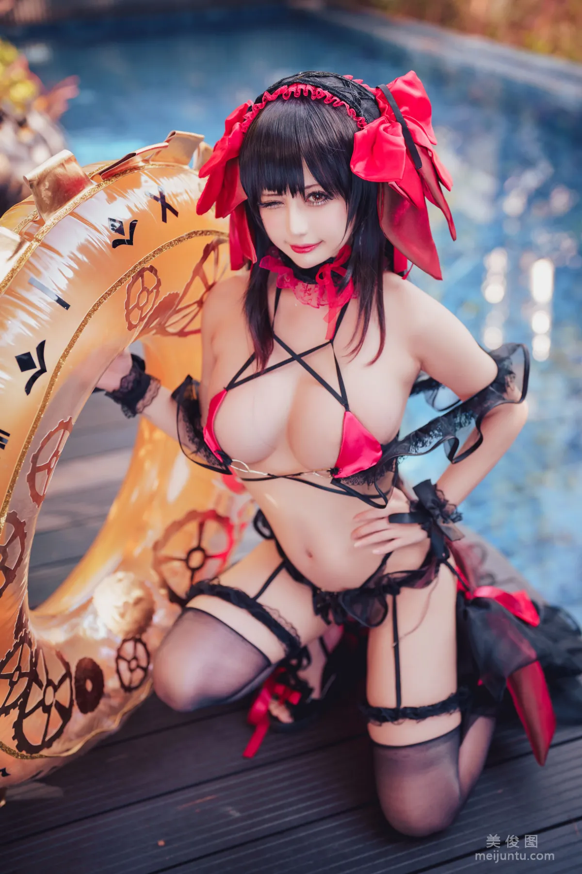 [網紅COSER] 沖田凜花Rinka - Kurumi Tokisaki Swimsuit 5