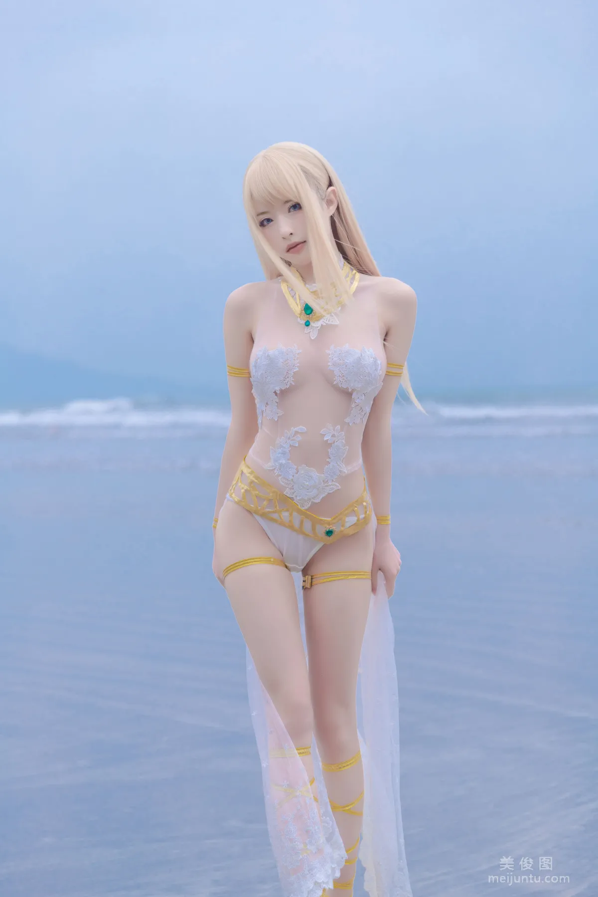 [網紅COSER] 尤物清水由乃 - 瑪麗蘿絲白色泳衣 1