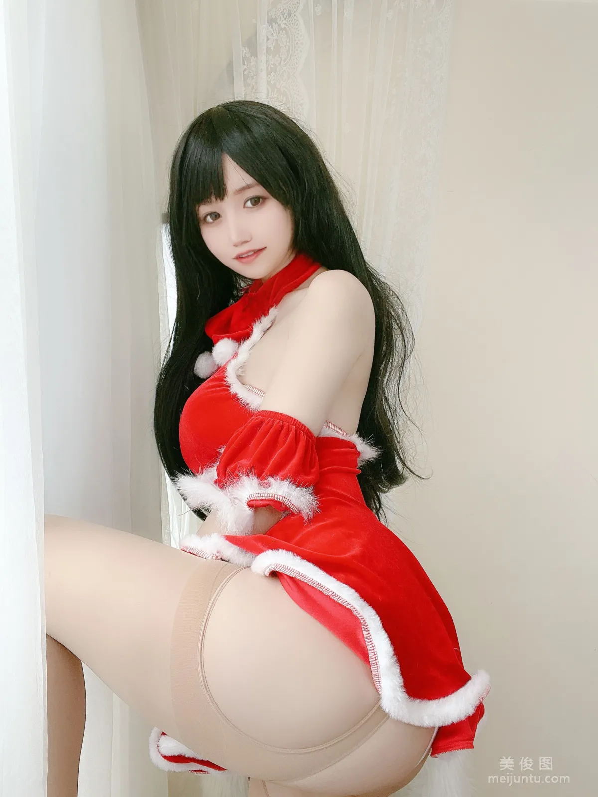 [網紅COSER] 動漫博主小倉千代w - 紅色聖誕禮物裙 14