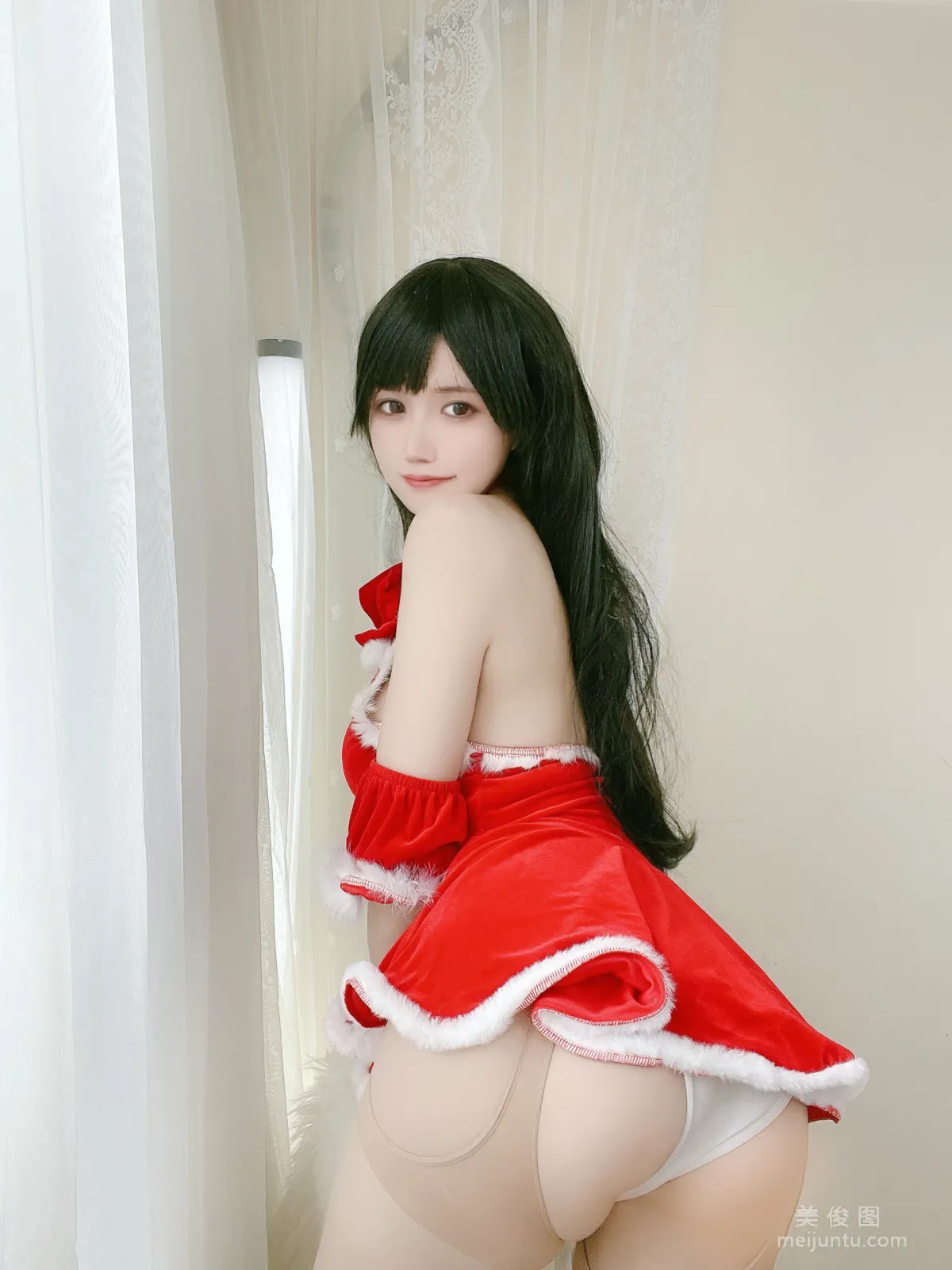 [網紅COSER] 動漫博主小倉千代w - 紅色聖誕禮物裙 15