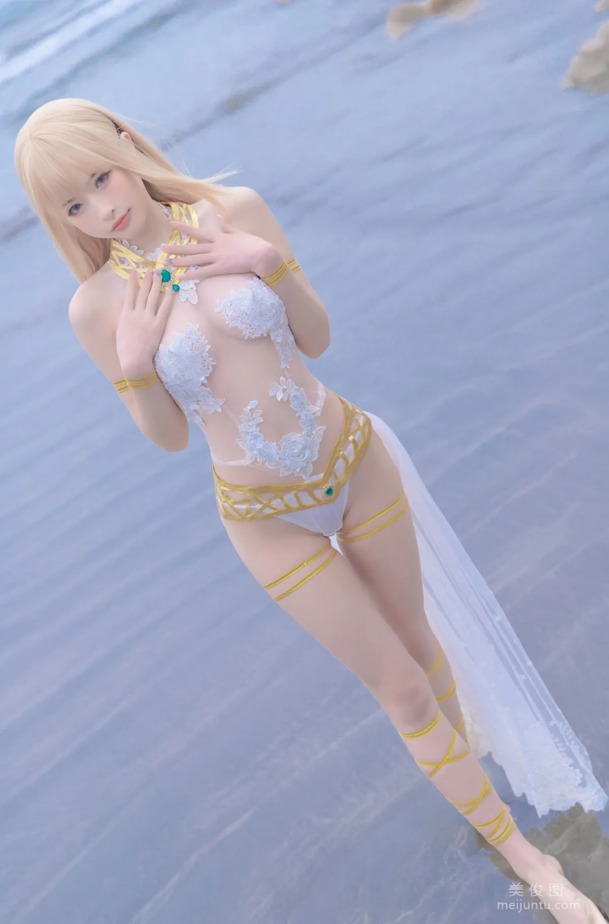 [網紅COSER] 尤物清水由乃 - 瑪麗蘿絲白色泳衣 8