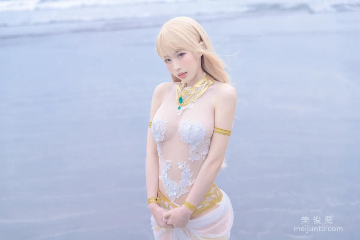 [網紅COSER] 尤物清水由乃 - 瑪麗蘿絲白色泳衣 13