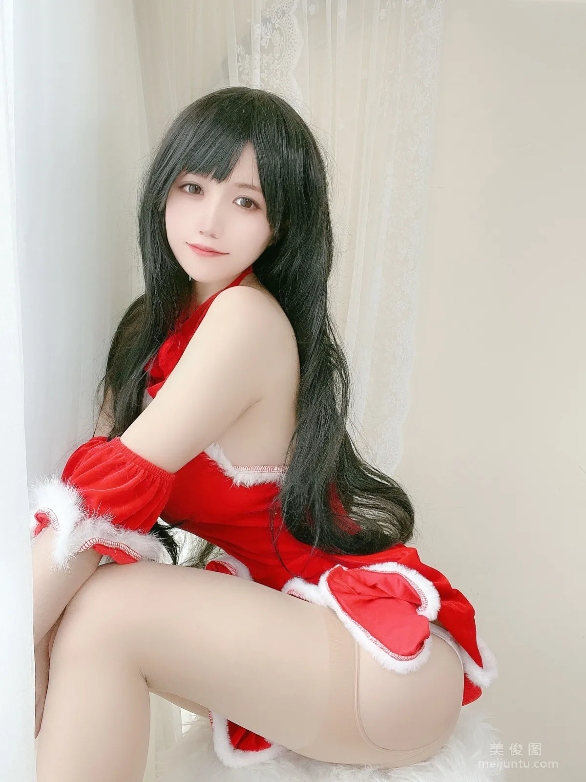 [網紅COSER] 動漫博主小倉千代w - 紅色聖誕禮物裙 3