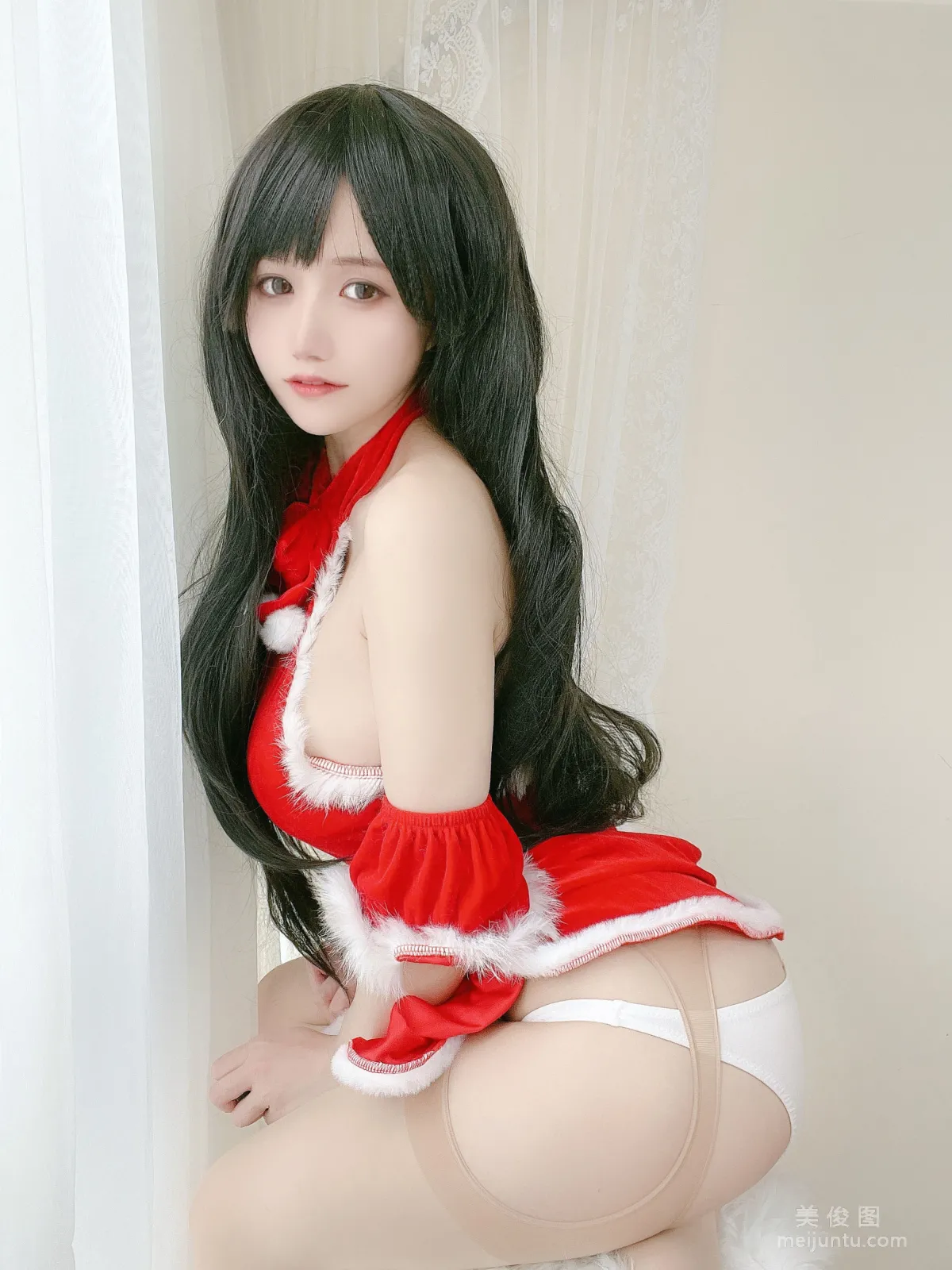 [網紅COSER] 動漫博主小倉千代w - 紅色聖誕禮物裙 7