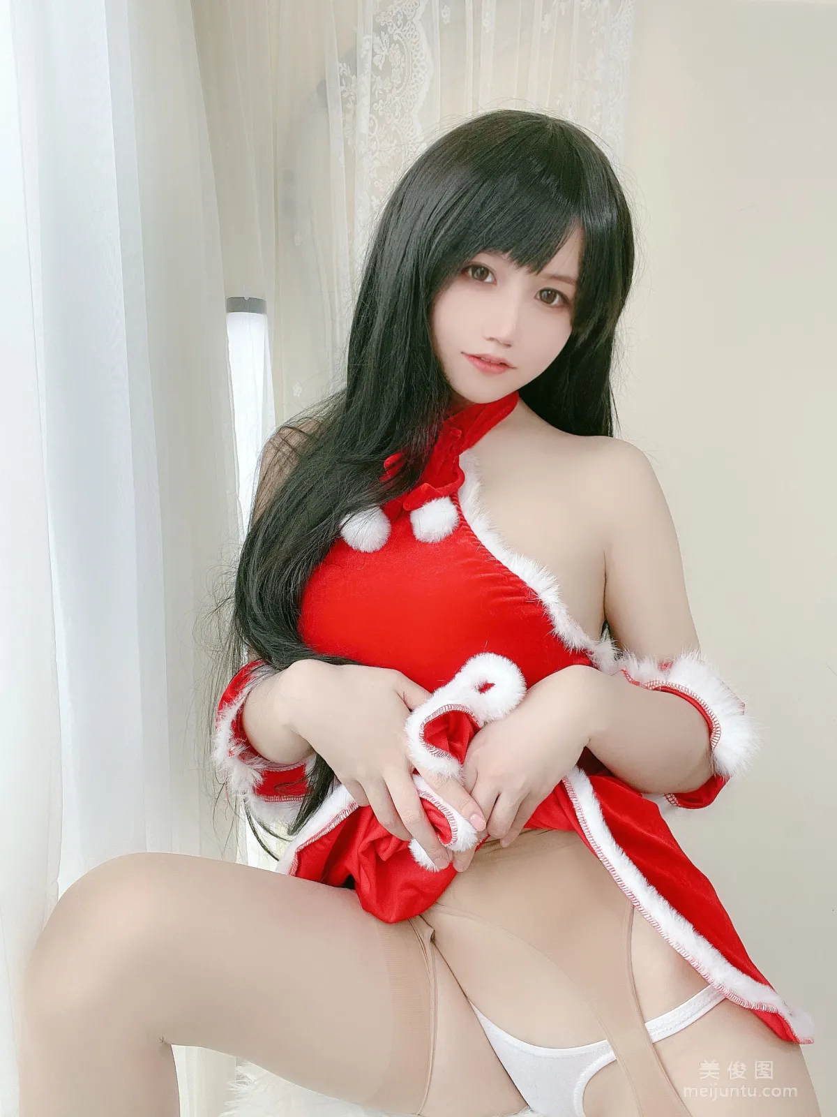 [網紅COSER] 動漫博主小倉千代w - 紅色聖誕禮物裙 13