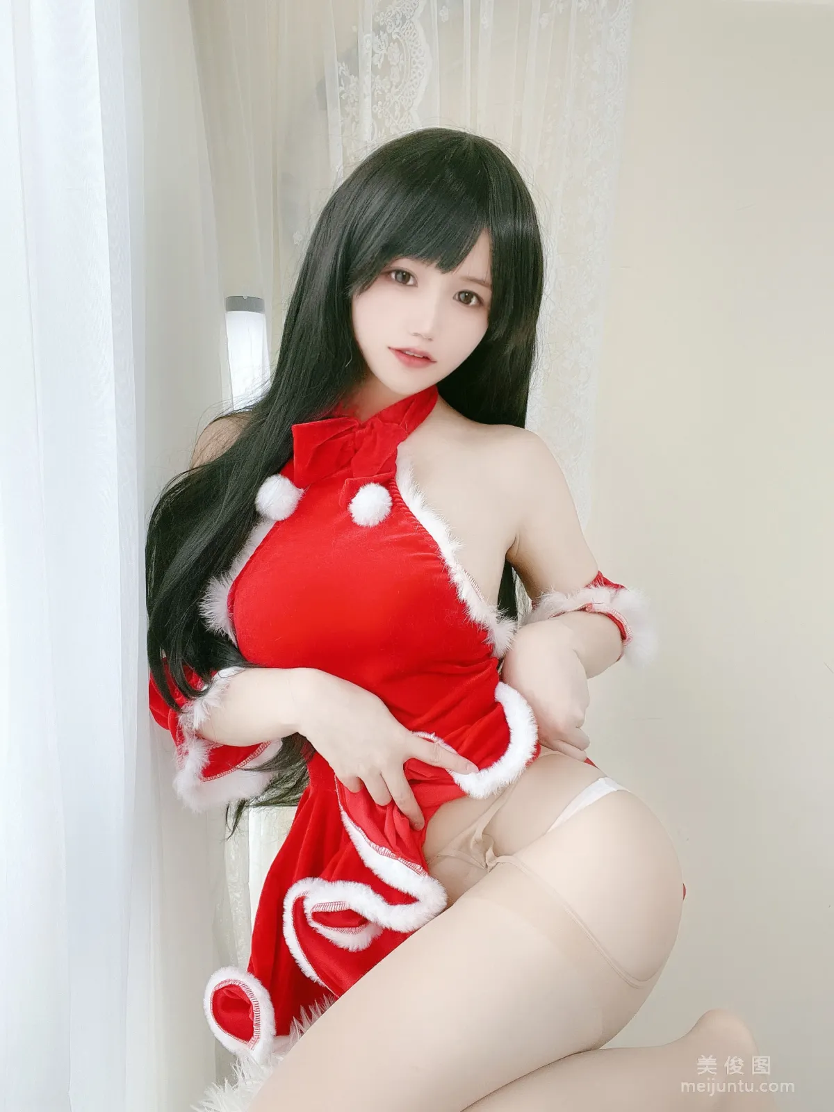 [網紅COSER] 動漫博主小倉千代w - 紅色聖誕禮物裙 11
