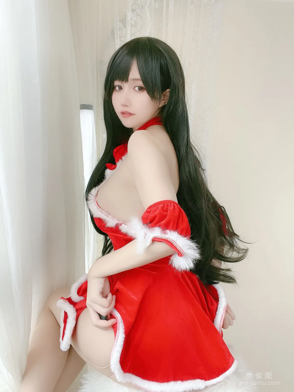 [網紅COSER] 動漫博主小倉千代w - 紅色聖誕禮物裙 6