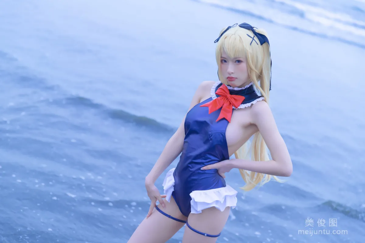 [網紅COSER] 尤物清水由乃 - 瑪麗蘿絲藍色泳衣 8